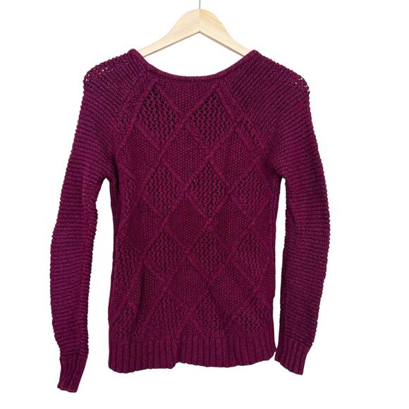 American Eagle Maroon Wool Blend Knit Sweater Sz XS - Picture 5 of 5